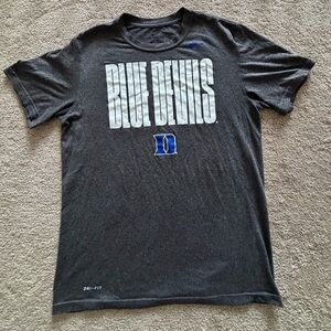 Nike Duke Blue Devils Gray and Blue Short Sleeve Tee